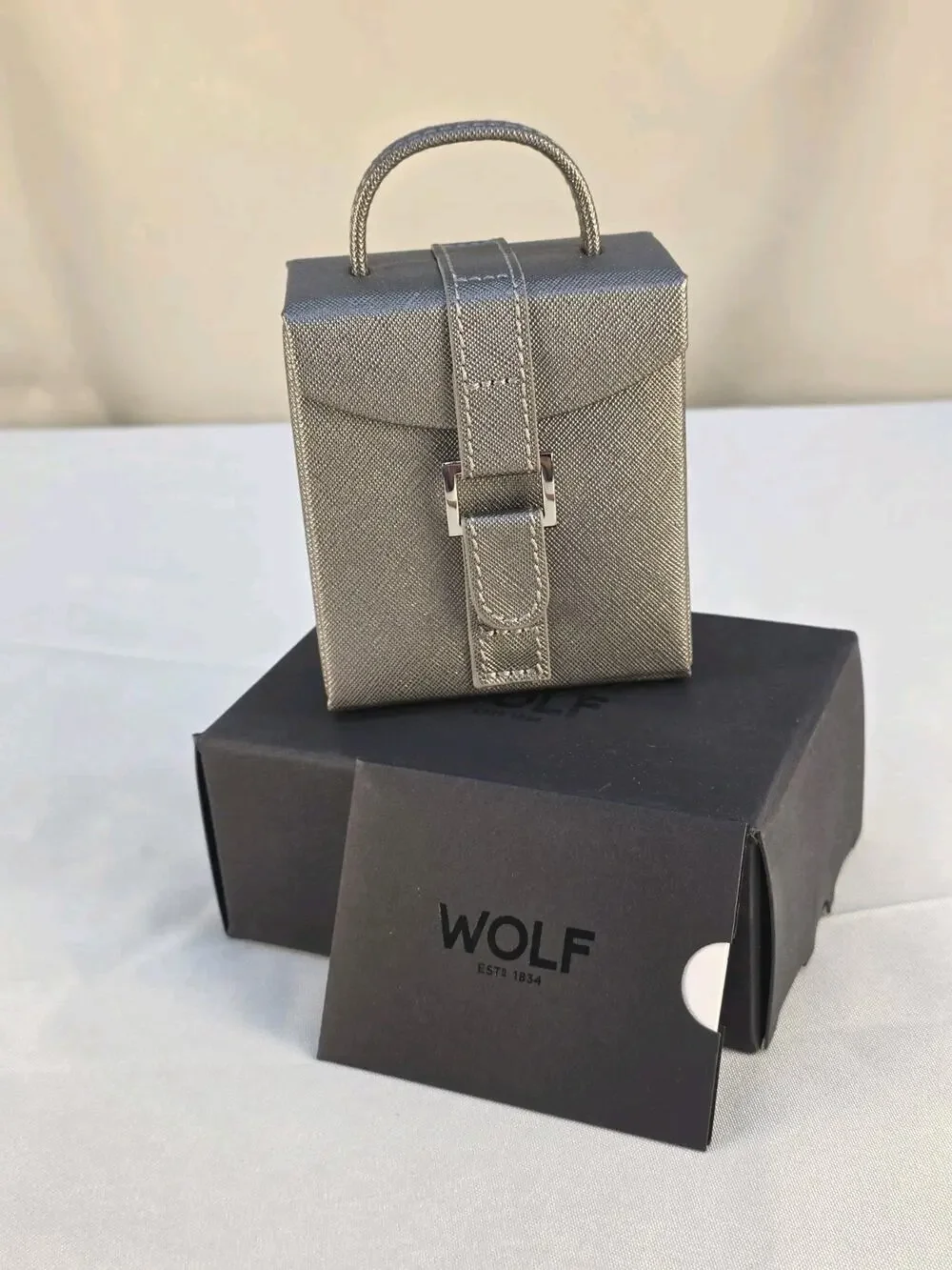 Wolf The Heritage Small Foldout Jewelry Box/Purse For Traveling Vacation NIB